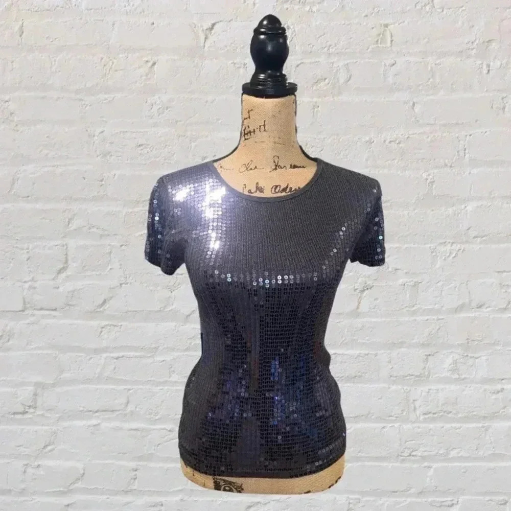 Michael Kors Sequined Short Sleeve Shirt